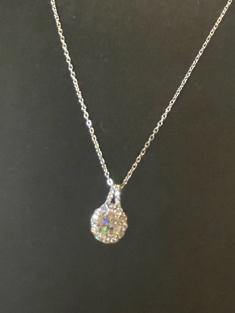 Moissanite Matching Halo Pendant Necklace and Halo Adjustable Ring Bundle 4 CTW